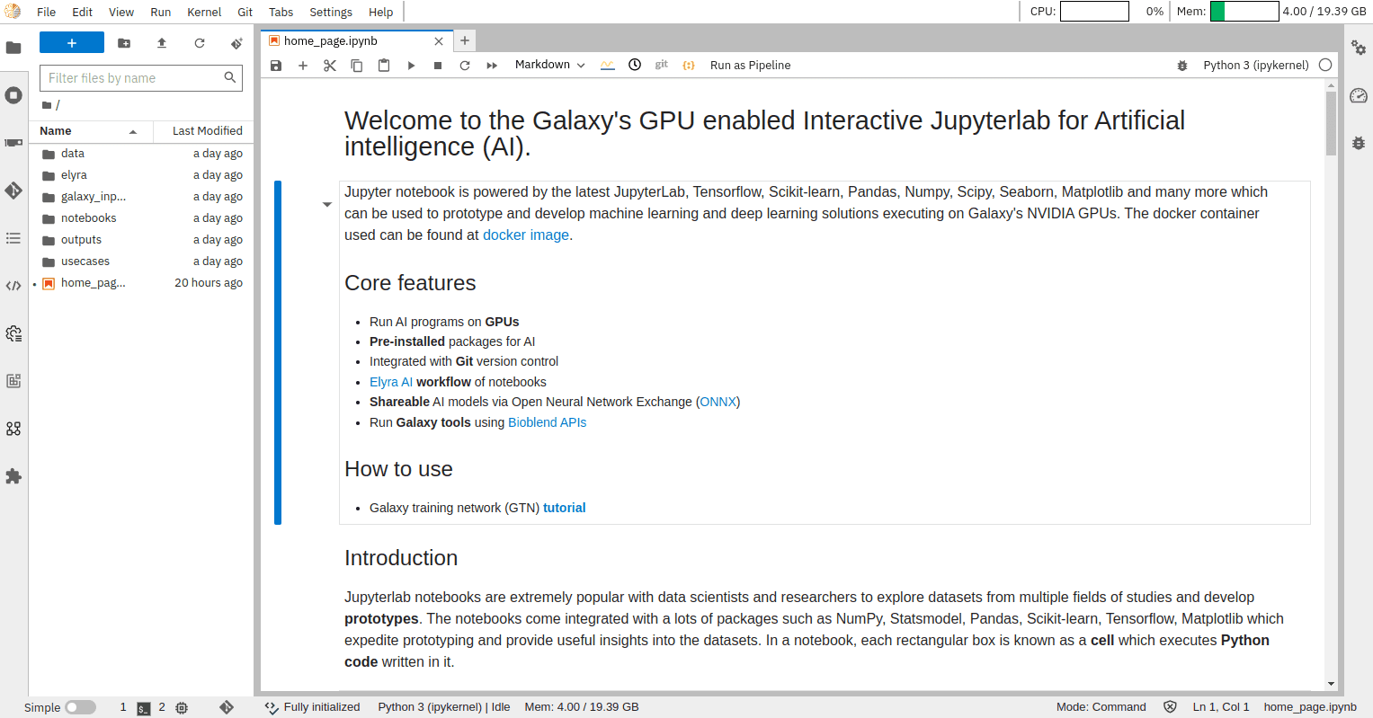 GPU-enabled JupyterLab