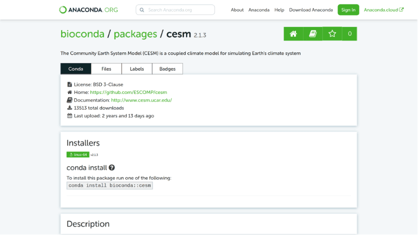 CESM conda package