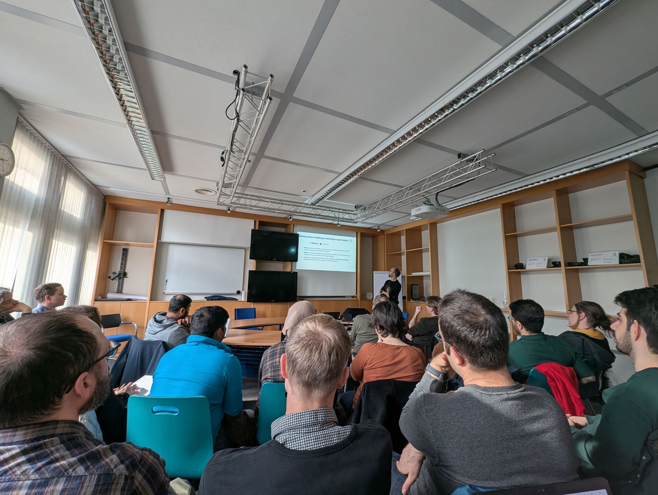 Dr. Tilo Mathes presenting Research Data Management with RSpace and Galaxy