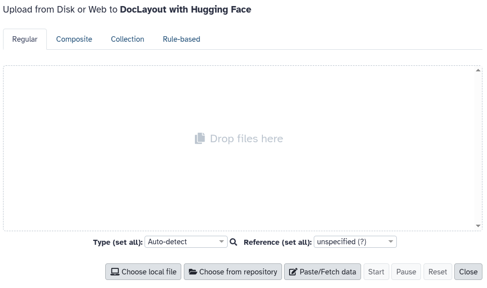 Upload dialog: choose “Choose from repository”