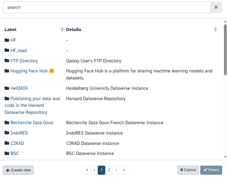 Repository picker: select “Hugging Face Hub”