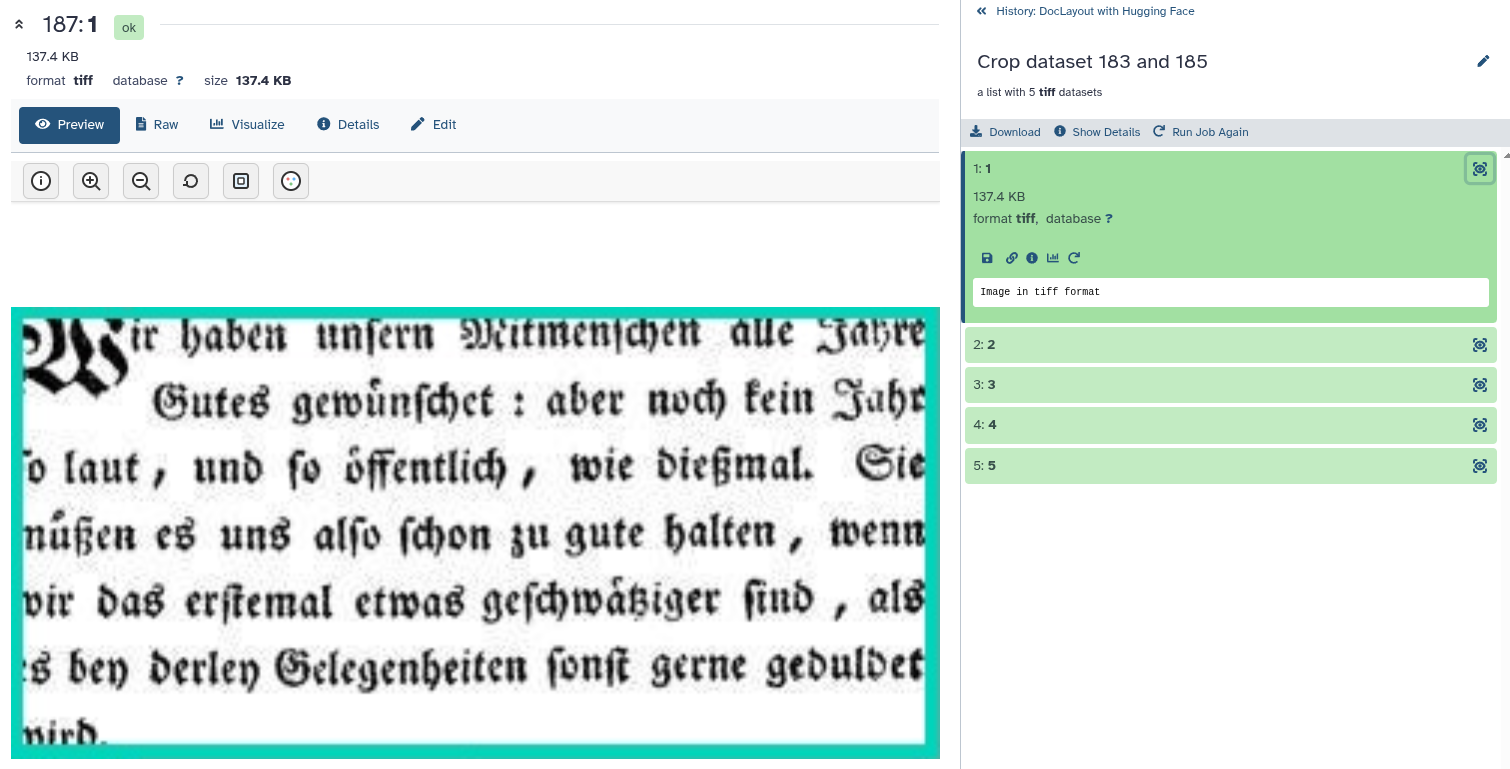 Sub-images by Crop image tool