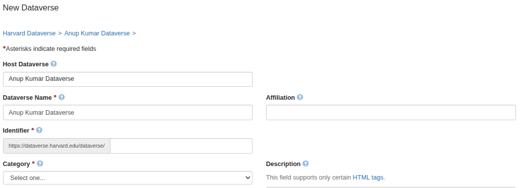 Harvard Dataverse: created