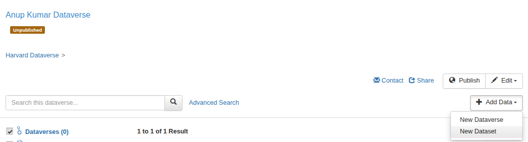 Harvard Dataverse: add dataset