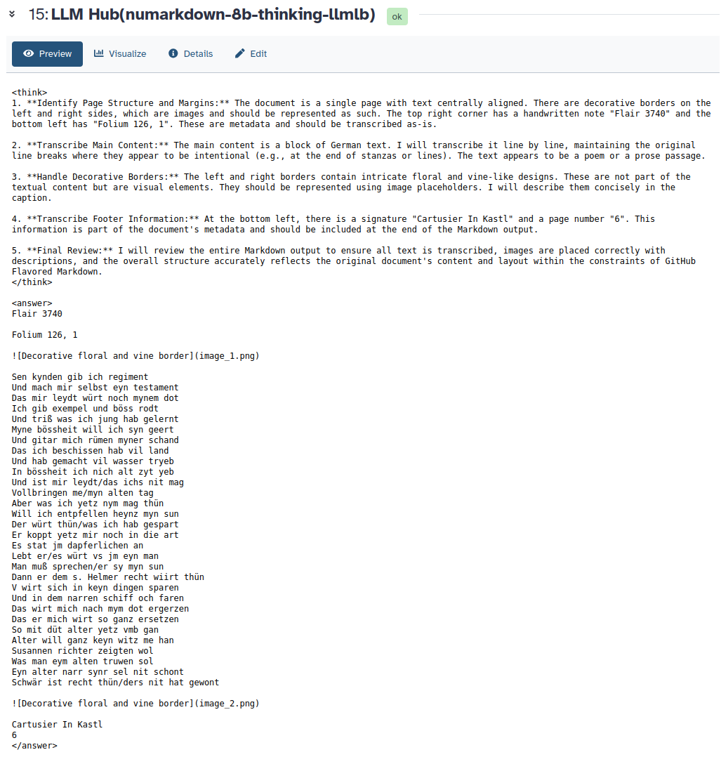 An example output after using LLMHub on the Ship of Fools